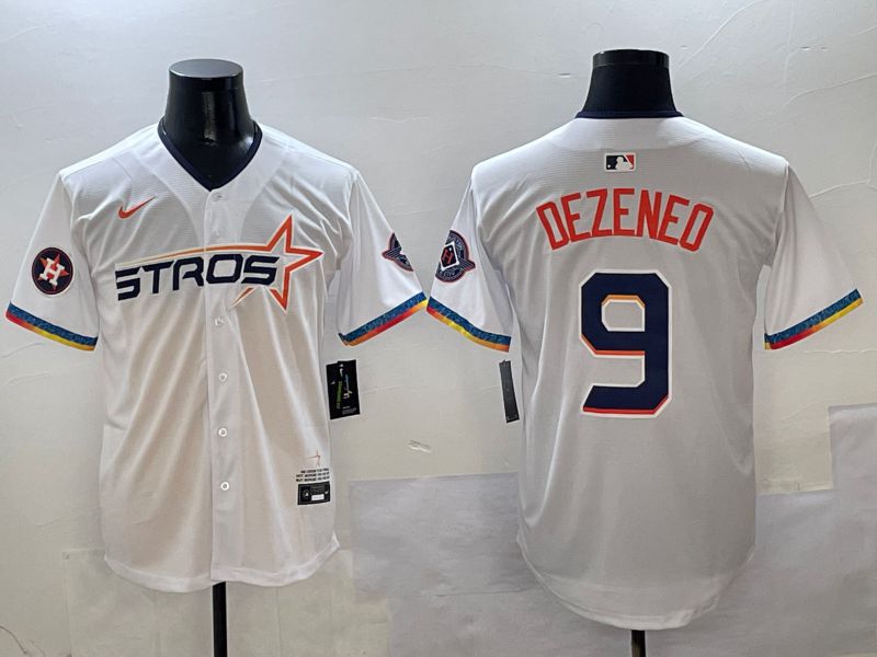 Men Houston Astros #9 Dezeneo White Fourth generation Joint Name Nike 2025 MLB Jersey style 8->houston astros->MLB Jersey
